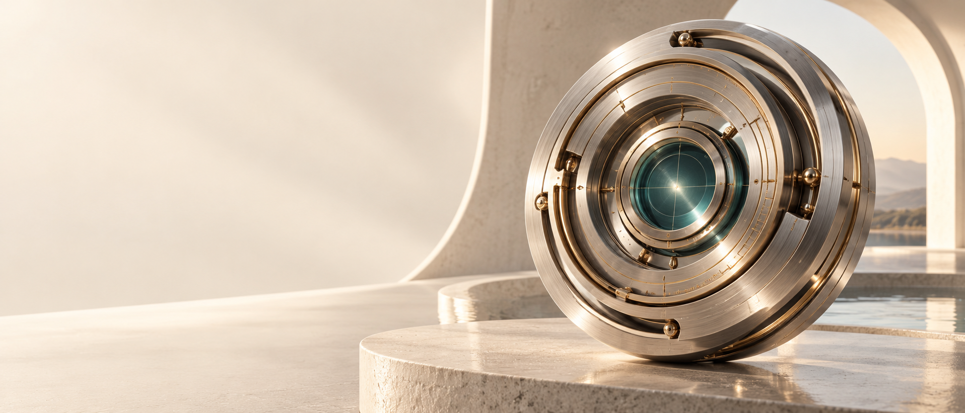 Original ARC Matrix brand concept in titanium, champagne and teal