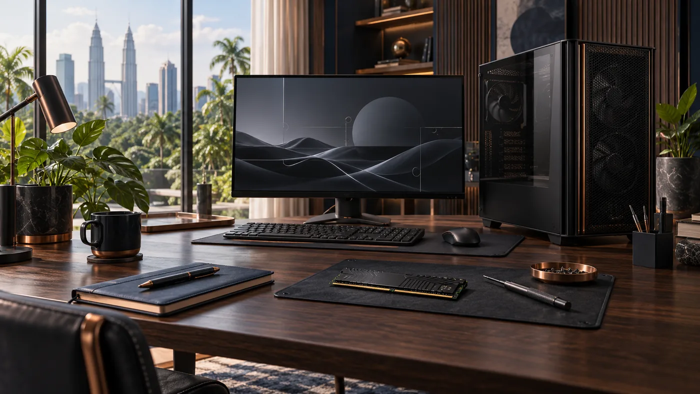 Generated editorial illustration of a technology workspace; not an SFE office photograph