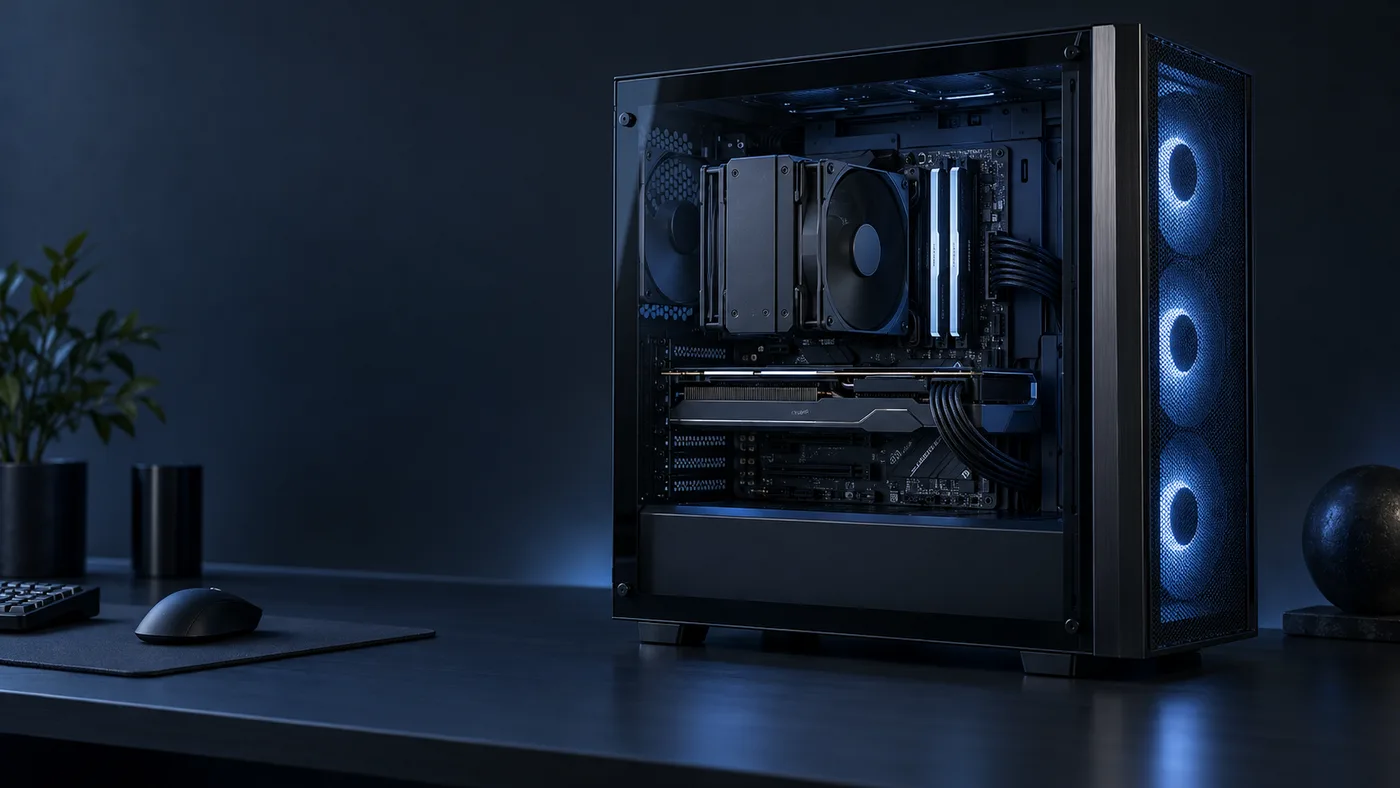 Generated studio illustration of a premium PC configuration