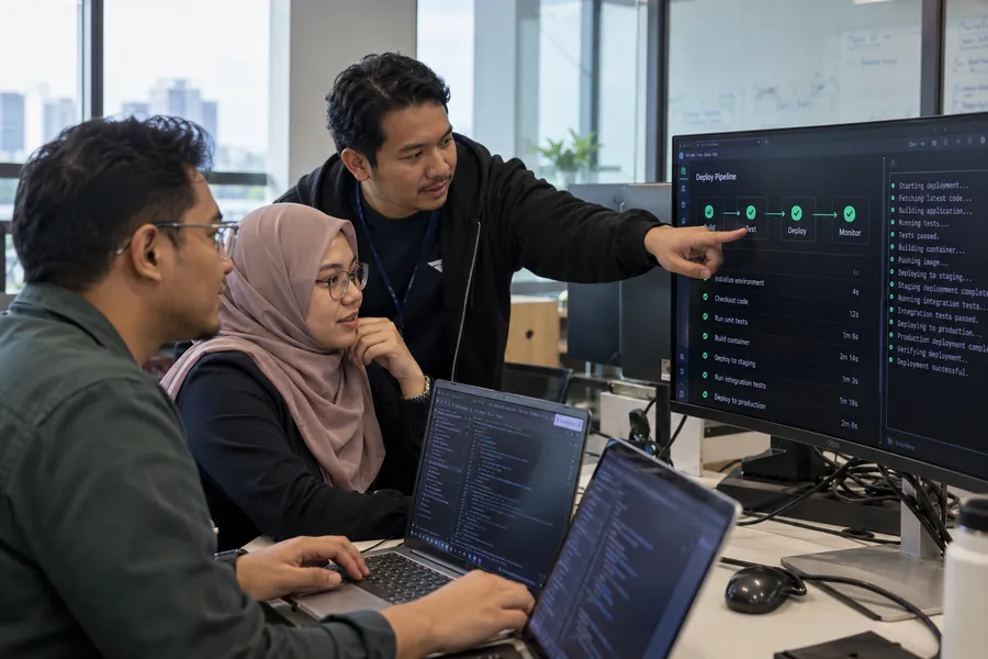 AI-generated illustrative training scene for Cloud DevOps & Automation