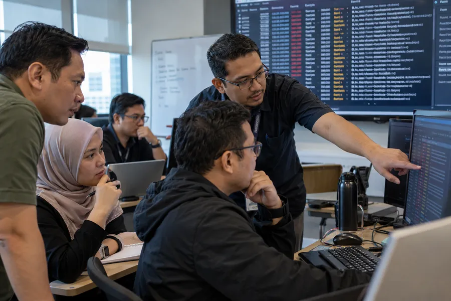 AI-generated illustrative training scene for Cybersecurity with AI & Threat Intelligence