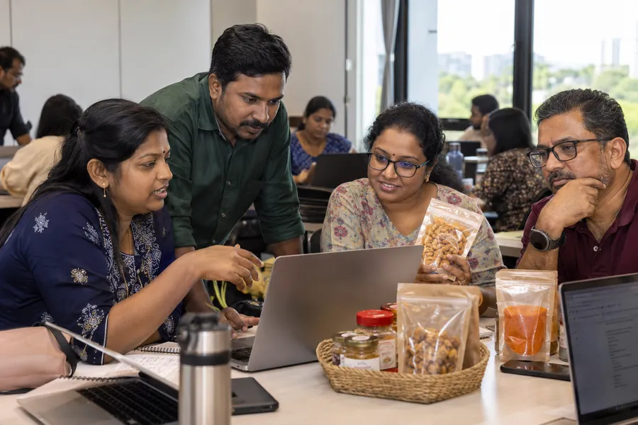AI-generated illustrative training scene for AI for Tamil Entrepreneurs & Community Business